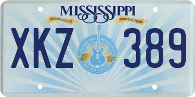 MS license plate XKZ389