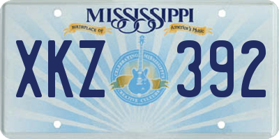MS license plate XKZ392