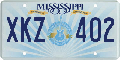 MS license plate XKZ402