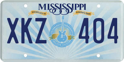 MS license plate XKZ404