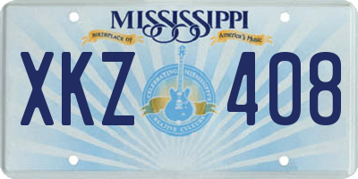 MS license plate XKZ408