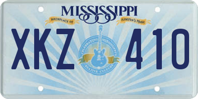 MS license plate XKZ410