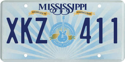 MS license plate XKZ411