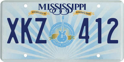 MS license plate XKZ412