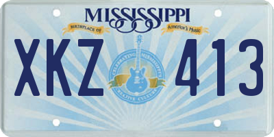 MS license plate XKZ413