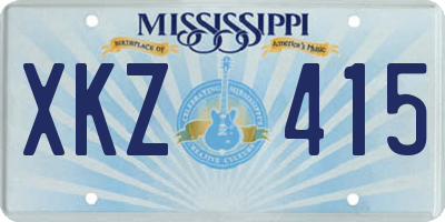 MS license plate XKZ415