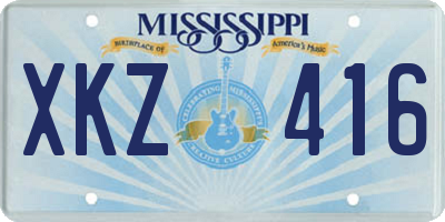 MS license plate XKZ416