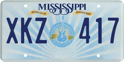 MS license plate XKZ417