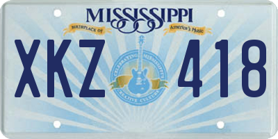MS license plate XKZ418