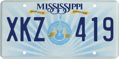 MS license plate XKZ419