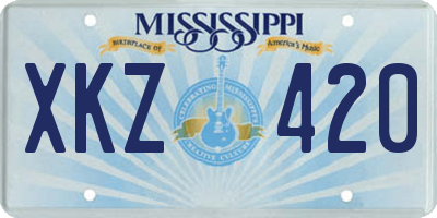 MS license plate XKZ420