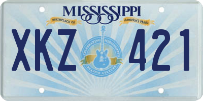 MS license plate XKZ421