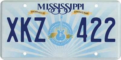 MS license plate XKZ422