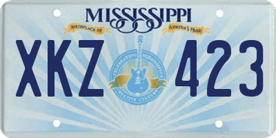 MS license plate XKZ423