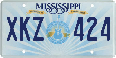 MS license plate XKZ424
