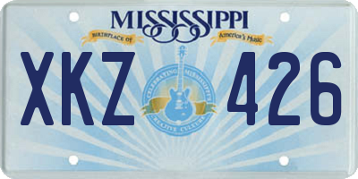 MS license plate XKZ426