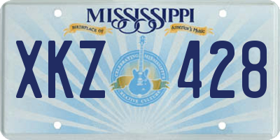 MS license plate XKZ428