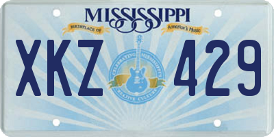 MS license plate XKZ429