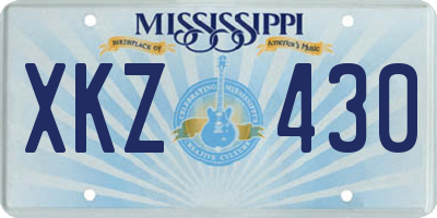 MS license plate XKZ430