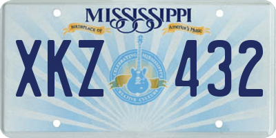 MS license plate XKZ432