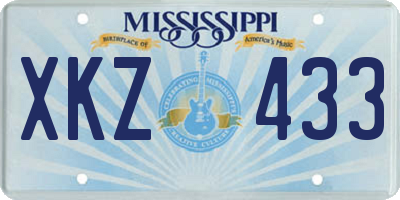 MS license plate XKZ433