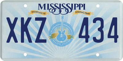 MS license plate XKZ434