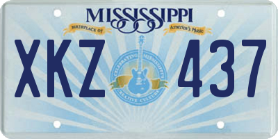 MS license plate XKZ437