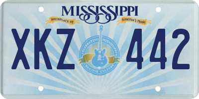 MS license plate XKZ442