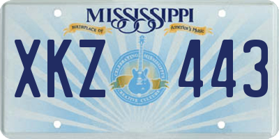 MS license plate XKZ443