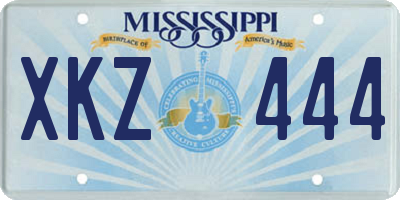 MS license plate XKZ444
