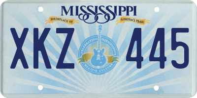 MS license plate XKZ445