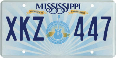 MS license plate XKZ447