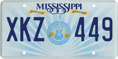 MS license plate XKZ449