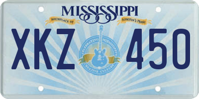 MS license plate XKZ450