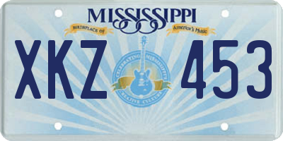 MS license plate XKZ453