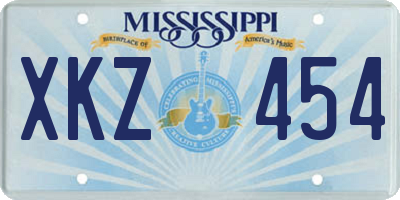 MS license plate XKZ454