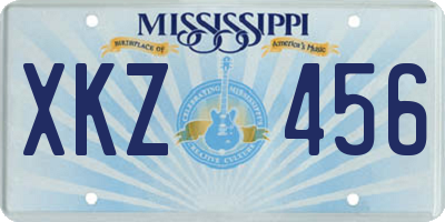 MS license plate XKZ456