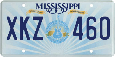 MS license plate XKZ460