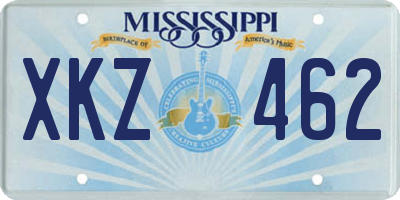 MS license plate XKZ462