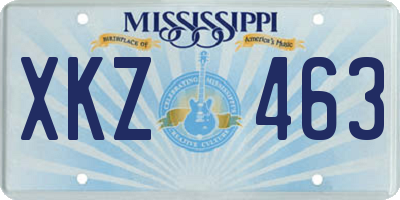 MS license plate XKZ463
