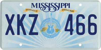 MS license plate XKZ466