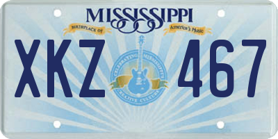 MS license plate XKZ467