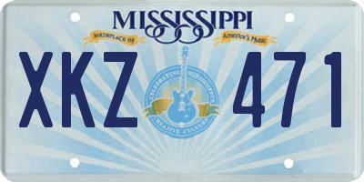 MS license plate XKZ471