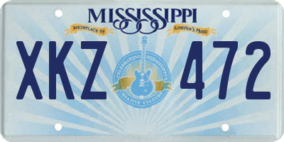 MS license plate XKZ472
