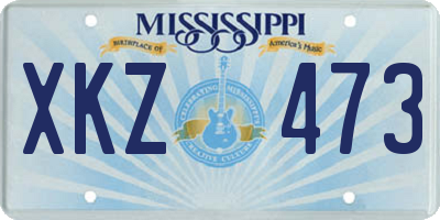 MS license plate XKZ473