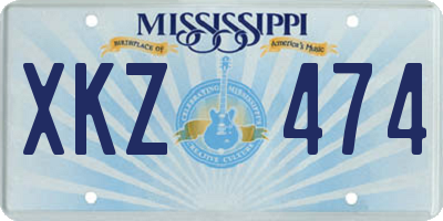 MS license plate XKZ474