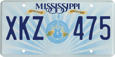 MS license plate XKZ475