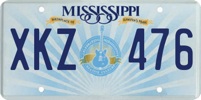 MS license plate XKZ476