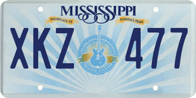 MS license plate XKZ477