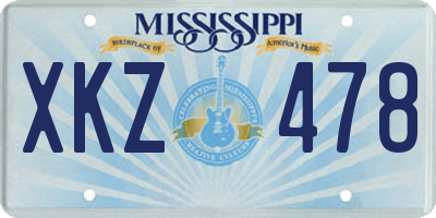 MS license plate XKZ478